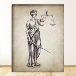 Plakatid ja v&auml;ljatr&uuml;kid &Otilde;igluse kaalud Advokaat Kingitus Kunst L&otilde;uend Maalimine Advokaat Kontori seinakaunistus Advokaat Leedi &Otilde;igus&otilde;igus Patent Ilma raamita 50*70cm
