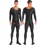 Meeste &uuml;hes t&uuml;kis pikkade varrukatega paagiga Unitard džemprikoos, veniv spandex Bodysuit rombid M