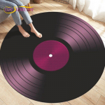 Klassikalise muusika vin&uuml;&uuml;lplaadi &uuml;mmargune vaip, vaibad elutoa toolide kaunistamiseks, roomav pehme libisemiskindel p&otilde;randamatt Diameter 150cm