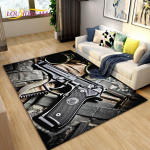 3D vintp&uuml;stoli revolverp&uuml;stol koomiksiala vaip, elutoa magamistoa vaip, k&ouml;&ouml;gi uksematt, vannitoa libisemisvastane p&otilde;randamatt 120x160cm