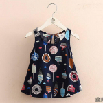 Suvine vabaaja beebit&uuml;drukute s&otilde;&otilde;rikumustriga varrukateta kleit lastele v&auml;ikelaste &uuml;rituste p&auml;ikesekleit L/110