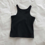 Naiste topid Seksikad k&auml;rbitud topid Naistele Suvised Camisole Camis Must Valged Naiste Sportriided S must