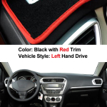 Peugeot 301 2012 jaoks - Citroen C-Elysee 2012 - 2018 auto sisemine armatuurlaua kate DashMat vaip p&auml;ikesevarju vaip 2017 Red LHD black