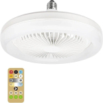 2-&uuml;hes laeventilaator LED-valgustusega lamp kaugjuhtimispuldiga E27 muunduri alus Reguleeritav &otilde;hutusava Magamistoa Elu Kodu Latern vaikne 30w white