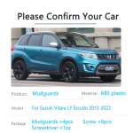 Porilapp Suzuki Vitara LY Escudo 2015-2023 eesmised tagumised porikaitsed pritsmekaitse poritiibad rattakaitse uuendatud autole gray