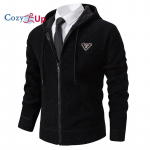 Cozy Up meeste jope kapuutsiga vaba kootud vabaaja mantel M beež