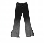 Kawaii Sweet Bow Flare P&uuml;ksid Naiste Puhta v&auml;rvi Slim Flare Teksad Jaapani stiilis Suvi 2023 K&otilde;rge v&ouml;&ouml;koht Vintage teksap&uuml;ksid &scaron;ikk S must