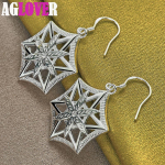 925 Sterling Silver Star Geometric Drop K&otilde;rvar&otilde;nga Ehted 4.00*1.30cm