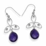 Naturaalsest amet&uuml;stist v&auml;&auml;riskivist 925 h&otilde;bedast k&auml;sitsi valmistatud pirnikujulised rippuvad k&otilde;rvar&otilde;ngad naistele ja t&uuml;drukutele