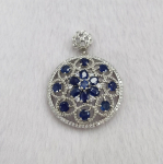 SACE GEMS naiste ripats 925 h&otilde;bedane 3*4 mm safiirist ripats kaelakee pulmapeo peened ehted kingitused sinine