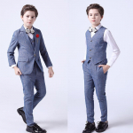 Moodne laste poiste&uuml;likond Kolmeosaline Gentlemen Performance kleit(Mantel+ Vest+ P&uuml;ksid) 110 hall