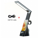 &Auml;ratuskella juhtmevaba laadija alus LED laualambiga 15 W kiirlaadimisjaam iPhone 13 12 11 Pro Apple Watch Airpodidele No Plug Black must