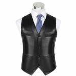 Ehtsast nahast vest, meeste s&uuml;gis- ja talvine lambanahk, villane ja karusnahast integreeritud vest, meeste keskealiste ja eakate nahast vest, koos M