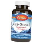 Multivitamiinid Omega, Multi + Omega-3, Carlson Labs 60 geelkapslitega (36353102) 60softgels