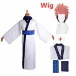 Jujutsu Kaisen Ryomen Sukuna Cosplay Kost&uuml;&uuml;mid T&auml;iskasvanud Mehed Naiste Kost&uuml;&uuml;mid Jaapan Kimono Hanfu Halloween Anime R&otilde;ivad L-(Full set+wig)