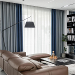 Moodne lihtne pimendav paksendatud isolatsioon kalasabapuuvillane ja linane kardin Magamistoa lapiline kardin elutoast W200*H250cm