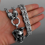 1 tk retrogooti stiilis meeste kaelakeed, pealuu ripatsid, kummitused, hip-hop jalgrattad, punk ehted, meeste ehted, varjualused, ehted meestele ja naistele 60cm h&otilde;be