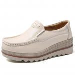 Ehtsast nahast k&otilde;rgust suurendavad tasapinnalised jalatsid Naiste kevadised libisemiskingad, vabaaja tossud, naiste jalatsid 39 beež