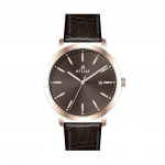 Westari profiiliga nahast rihm pruun numbrilauaga kvarts 50216PPN620 meeste k&auml;ekell pruun