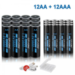 CITYORK 1,5 V USB liitium-ioon AA+AAA laetavad akud AAA 1200mWh AA 3000mWh liitiumaku 1,5v AA AAA USB-kaabliga 12aa+12aaa