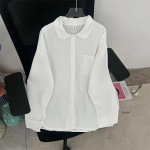 Preppy Style naiste pluus kevadine ja s&uuml;gisene &uuml;hev&auml;rviline mitmek&uuml;lgne naiste Peter Pani kraega s&auml;rk vabaaja topid S valge