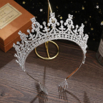 Pruudikrooni peakate Rhinestonest peapael S&uuml;nnip&auml;eva kroonipeo juuste aksessuaarid Pulmad Updo Juukser&otilde;nga kamm h&otilde;be