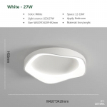 Moodne LED-laevalgusti Minimalistlik mustvalge hall, lillekujulised valgustid elutuppa s&ouml;&ouml;gitubadesse magamistoa t&ouml;&ouml;ruumi valgustus Diameter-52cm valge