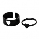 2 tk / komplekt reguleeritavad paaris&otilde;rmused s&uuml;dame/kuu/t&auml;he/delfiini kujuga ehted Loomingulised peened avatud s&otilde;rmused kingituste jaoks 1 must