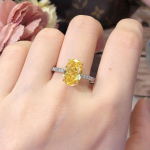 BELLA BOX tuvimuna j&auml;&auml;tsirkoonsimulatsioon imporditud k&otilde;rge s&uuml;sinikusisaldusega teemanthane kollane ovaalne s&auml;rav tulev&auml;rv avatud r&otilde;ngas emane Adjustable Opening kollane