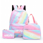Naruto Anime 3 tk/komplekt L&otilde;uendist l&otilde;unakott poiste seljakott &Uuml;li&otilde;pilaste s&uuml;learvutikottide komplekt Lastele pliiatsikott Tagasi kooli Seljakott t&uuml;drukule