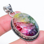 Natural Rainbow Solar Quartz Gemstone 925 Sterling Silver Pendant 2.09 n6t74