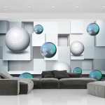 3D Stereo Kristallkuul Abstraktne Kunstiplakat Seinamaal Elutuba TV Diivan Magamistuba Kodu Dekoor Fresko 200 cm(W) x 140 cm(H) white