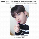 ATEEZ THE WORLD EP.FIN WILL Minirekord 3. F&auml;nnim&auml;rgi &uuml;rituse eelis Fotokaart KPOP Jongho
