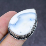 Natural Dendrite Opal Gemstone Handmade 925 Sterling Silver Ring Size 8.5 n4d14