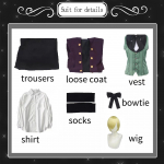 Must Butler Alois Trance Cosplay kost&uuml;&uuml;m Jaapani anime karnevalipeo Devil vormiriietus L-(Costume+Wig)