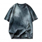 Retro Tie Dye Printiga T-s&auml;rk O-kaelusega l&uuml;hikeste varrukatega avarate s&auml;rkidega T-s&auml;rk meeste naiste &uuml;lisuur hip-hop T-s&auml;rk XL sinine
