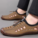 2024. aasta sandaalid meestele, kevadsuvi, uued, libisemiskindla pehme tallaga, &otilde;&otilde;nsad, hingavast nahast jalatsid 39 must