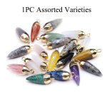 1 tk k&auml;sitsi nikerdatud kuulikujuline kiviripats, looduslikust kivist kristallist amuletid kaelakee ehete tarvikute jaoks 27x8 mm Assorted varieties/27x8mm