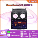 9-tolline Android Carplay Nissan Qashqai J10 2006-2013 autoraadio Multimeedia videopleier GPS-navigatsioon WIFI 2+32GB 2+32GB