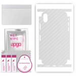 apgo Protective Skin Sticker for the back+sides compatible with Apple iPhone X, Full Wrap Film, Foil, Vinyl - Pattern Transparent Carbon