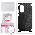 apgo Protective Skin Sticker for the back+sides compatible with Xiaomi Mi 10T Pro 5G, Full Wrap Film, Foil, Vinyl - Pattern Black Leather