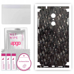 apgo Protective Skin Sticker for the back+sides compatible with Xiaomi Redmi 5, Full Wrap Film, Foil, Vinyl - Pattern Carbon Black Pixel