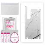 apgo Protective Skin Sticker for the back+sides compatible with Samsung Galaxy S21 5G, Full Wrap Film, Foil, Vinyl - Pattern White Marble