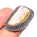 Natural Rhodochrosite Gemstone Handmade 925 Sterling Silver Ring Size 7 h6t50