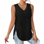 Suvine silmkoeline V-kaelusega &uuml;hev&auml;rviline salendav Camisole tanktop S must