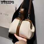 Naiste k&auml;ekott Collision Color K&auml;ekott V&auml;ike pakett Senior Sense of Fashion Ni&scaron;i disain Pehmest nahast Mitmek&uuml;lgne Crossbody kott 27*10*15cm valge