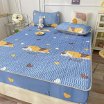 Naturaalse lateksiga paksendatud suvematt voodile Cool Feeling Ice siidist madratsi kate ja padjap&uuml;&uuml;r Pehme hingav jahutusmatt suvine 90x200cm 2 pcs set