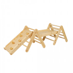 Meowbaby&reg; Climbing triangle for children with slide and climbing frame, two ladders + two climbing wall valge