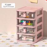 Lauaarvuti kosmeetika hoiukarbi korraldaja sahtel Kontori hoiurest Kirjatarvete pliiatsihoidja j&auml;nku sahtli korraldaja Armas kawaii 4 Layer roosa