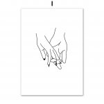 Abstraktne joon, n&auml;gu, naine, minimalistlik seinakunst maalimine, l&otilde;uend P&otilde;hjamaade plakatid ja v&auml;ljatr&uuml;kid seinapildid elutoa sisekujunduseks 21X30cm No Frame